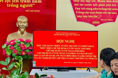 Chi bộ trường Mầm non Ninh Vân triển khai học tập, quán triệt các Chỉ thị, Nghị quyết của Đảng