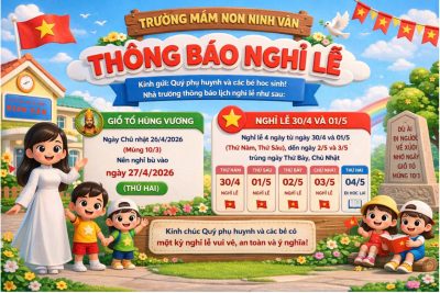 Thông báo nghỉ lễ 10/3 và 30/4-1/5 năm 2026