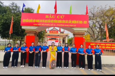 Cán bộ, giáo viên, nhân viên trường mầm non Ninh Vân hướng đấn ngày hội bầu cử Đại biểu Quốc hội khoá XVI và Hội đồng nhân dân các cấp nhiệm kỳ 2026-2031