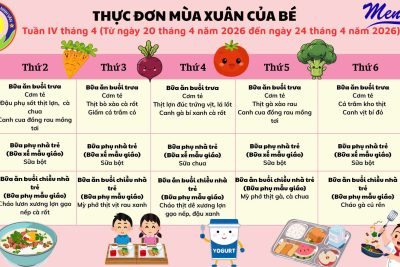 thực đơn tuần 4 tháng 4 năm 2026