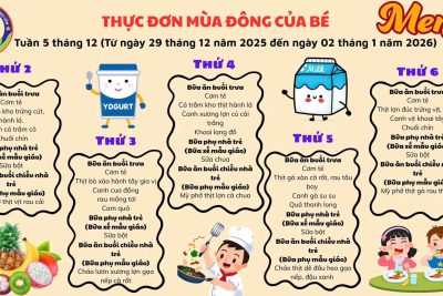 Thực đơn tuần 5 tháng 12 năm 2025
