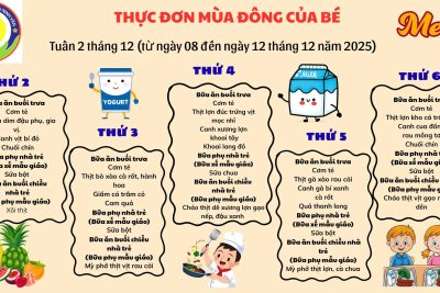 Thực đơn Tuần 2 tháng 12 năm 2025