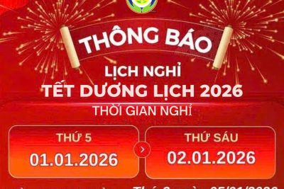 THÔNG BÁO LỊCH NGHỈ TẾT DƯƠNG LỊCH NĂM 2026