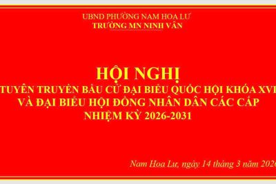 ĐẢNG VIÊN CHI BỘ TRƯỜNG MẦM NON NINH VÂN TÍCH CỰC THAM GIA CÁC HOẠT ĐỘNG TÌM HIỂU VÀ TUYÊN TRUYỀN BẦU CỬ QUỐC HỘI KHÓA XVI VÀ HỘI ĐỒNG NHÂN DÂN CÁC CẤP NHIỆM KỲ 2026 – 2031