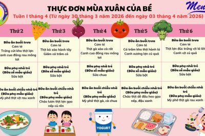 Thực đơn tuần 1 tháng 4 năm 2026