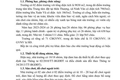 Báo cáo Việc thực hiện kế hoạch cải tiến chất lượng năm học 2023 – 2024