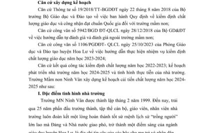 KẾ HOẠCH CẢI TIẾN CHẤT LƯỢNG NĂM HỌC 2024-2025