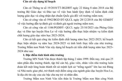 KẾ HOẠCH CẢI TIẾN CHẤT LƯỢNG NĂM HỌC 2023-2024
