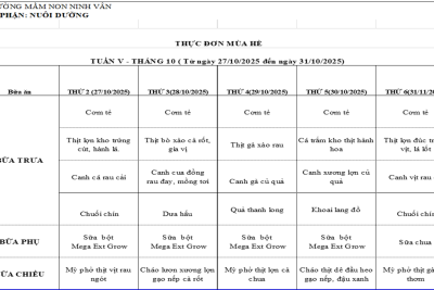 Thực đơn tháng 10 năm 2025