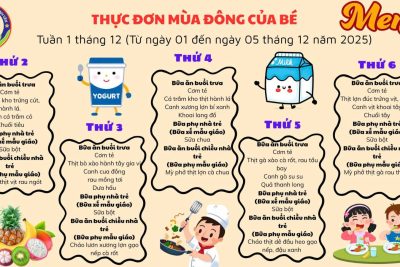 Thực đơn tuần 1 tháng 12 năm 2025